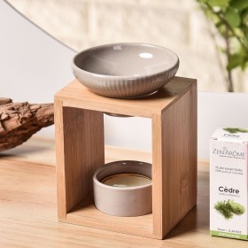 Brûle parfum à bougie en bambou, Naturéa YONA - ZEN'Arôme