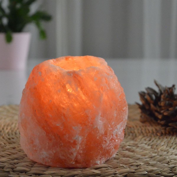Bougeoir en cristal de sel de l'Himalaya, 500g - ZEN'Arôme