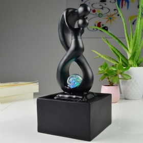 Fontaine à eau - "Amor" Noir (avec éclairage LED et boule) - Zen'Light