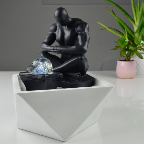 Fontaine à eau -  "Moderne Mister" (avec éclairage LED et boule) - Zen'Light