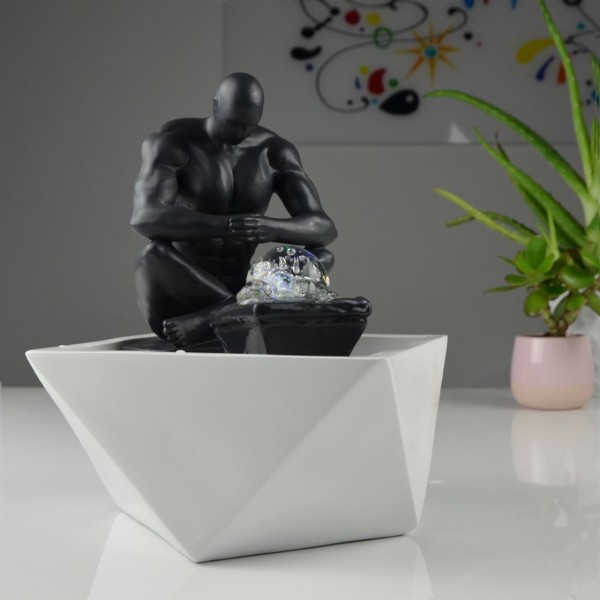 Fontaine à eau -  "Moderne Mister" (avec éclairage LED et boule) - Zen'Light