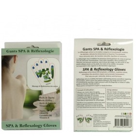Gants SPA de réflexologie adoucissants, 95% Coton, 5% élasthane - 1 paire