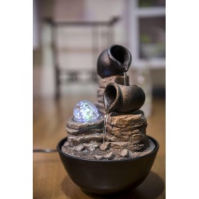 Fontaine à eau - Nature "Verso" (avec boule en verre éclairée par LED) - Zen'Light