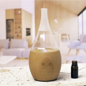 Diffuseur d'huiles essentielles par nébulisation en bois et en verre, NALIA - Innobiz