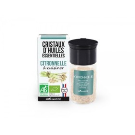 Cristaux d'huiles essentielles BIO à cuisiner, Citronnelle - 10g - Aromandise