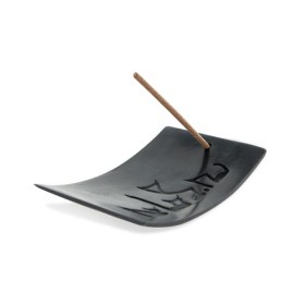 Porte-encens "Tibet"  en pierre noire tournée - Les encens du monde