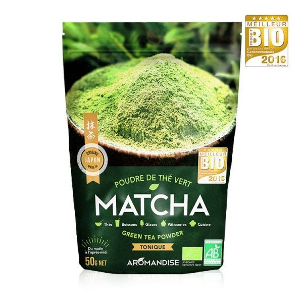 Poudre de thé vert Matcha BIO d'Uji (Japon) - 50g - Aromandise
