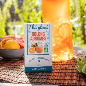 Thé glacé, Thé bleu-vert Oolong aux agrumes - 10 sachets - Aromandise