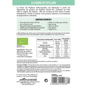 Farine de Psyllium blond BIO - 300g - Aromandise
