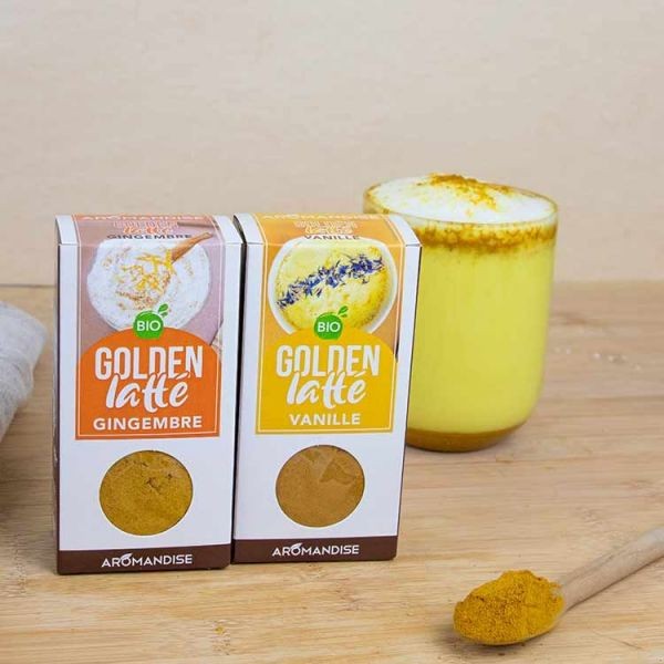 Golden Latté BIO (mélange d’épices), Curcuma-Gingembre - 60g - Aromandise