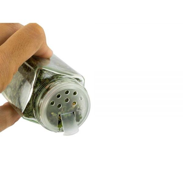 Flacon à épices avec poudreur, en verre et aluminium, Cellocompost - 120ml - Aromandise