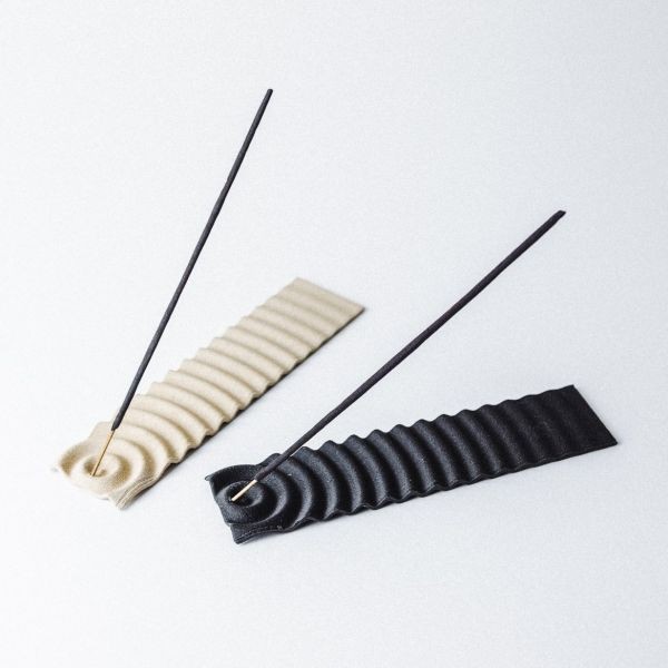 Porte encens en bois et amidon imprimée en 3D - Onde, Ebène - COPO Design