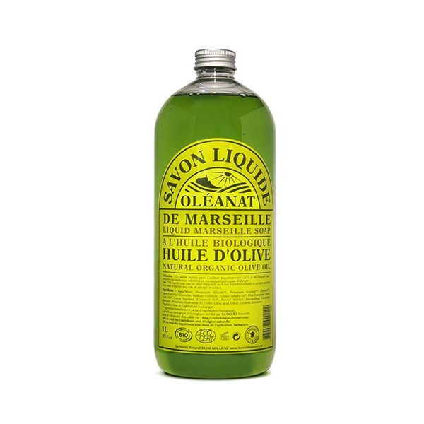 Savon de Marseille liquide à l'huile d'olive BIO - 1 Litre - Oléanat