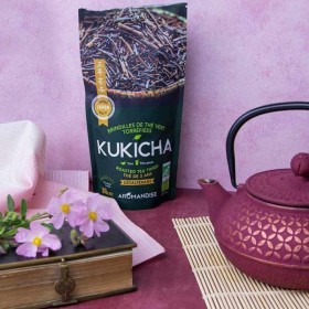 Thé vert BIO Japonais torréfiées de Kukicha d'Hojicha - 80g - Aromandise