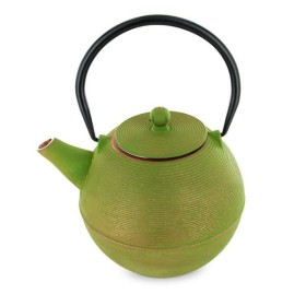 Théière en fonte, MING Vert doré, avec filtre inox - 1,2 litre - Aromandise