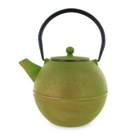 Théière en fonte, MING Vert doré, avec filtre inox - 1,2 litre - Aromandise