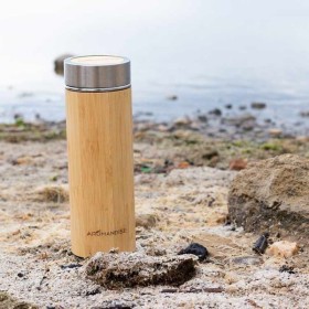 Gourde en bambou, avec double paroi et filtre en inox pour vos infusions - 450ml - Aromandise