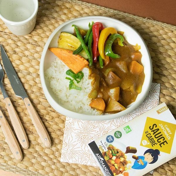 Sauce au carré BIO, Curry Japonais - 90g, 5 portions - Aromandise