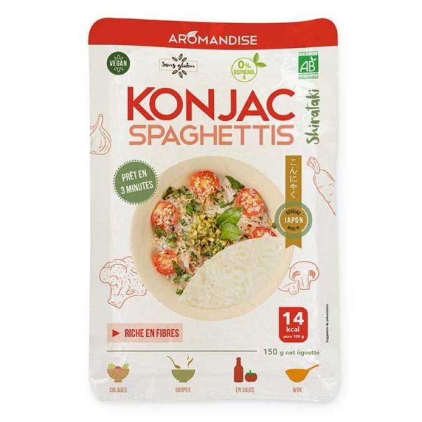 Spaghettis de Konjac traditionnelle BIO - 150g égoutté - Aromandise