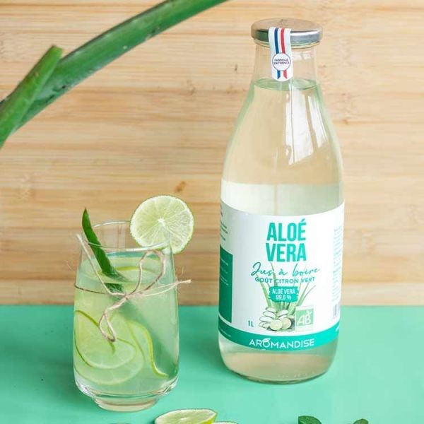 Jus à boire d'Aloe vera et citron vert - 1 litre - Aromanidse