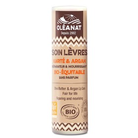 Soin lèvres à l'argan & au karité BIO, sans parfum - 4,5g - Oléanat