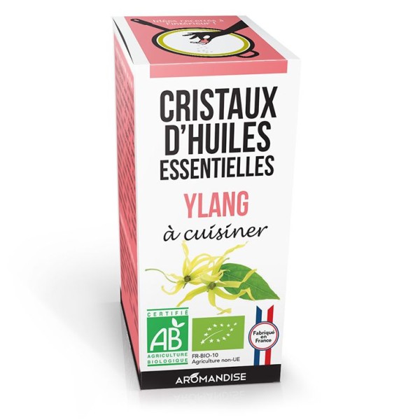 Cristaux d'huiles essentielles BIO à cuisiner, Ylang - 10g - Aromandise
