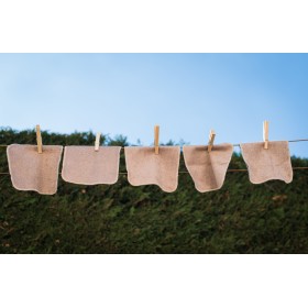 Lot de 5 lingettes lavables double face, Douce & Absorbante- 15x15cm - NéoBulle