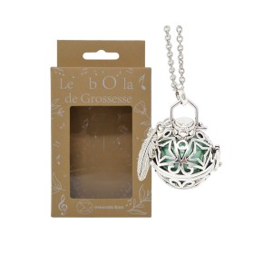 Bola de grossesse plaqué argent, Cage étoilée - ⌀ 2,2 cm & chaine 114cm - Irréversible Bijoux