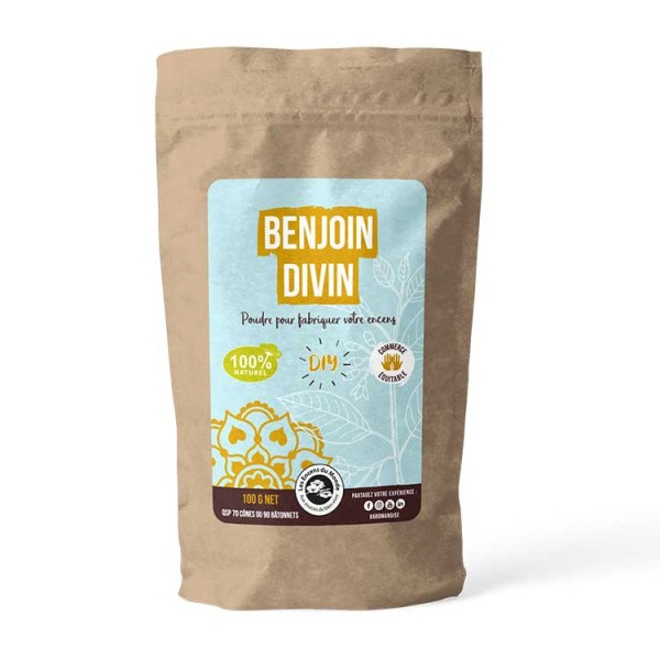 Poudre à parfumer "Benjoin divin" pour encens à faire soi-même (DIY), 100% naturel - 100g - Aromandise