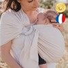 Écharpe de portage bébé en coton BIO sans nœud -  My SLING Jersey , Ecru - NéoBulle