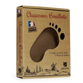 Chaussons chauffants à base de blé et lavande, à chauffer au micro-ondes - Céleste - Pelucho (L'artisan du Bien-être)