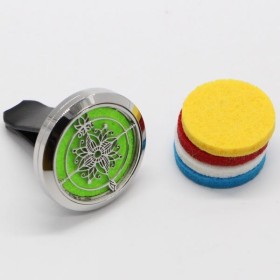 Clip'Arôme - Diffuseur d'huiles essentielles pour voiture en inox - Lotus - ZEN'Arôme