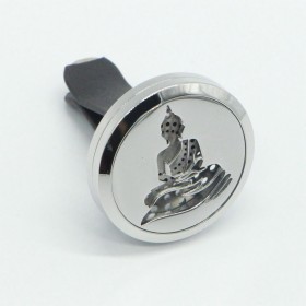 Clip'Arôme - Diffuseur d'huiles essentielles pour voiture en inox - Bouddha - ZEN'Arôme