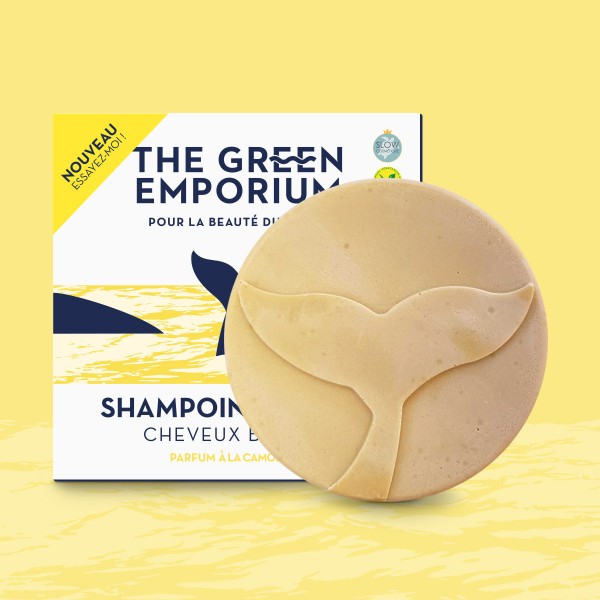 Shampoing Solide pour cheveux blonds, Parfum à la camomille - 85g - The Green Emporium