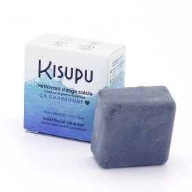 Nettoyant visage solide - Peau Grasse, "Ça charbonne" - 28ml -  Kisupu