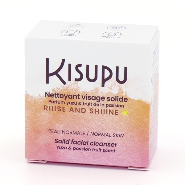 Nettoyant visage solide - Peau Normale, "Riiise and Shiiine" - 28ml -  Kisupu