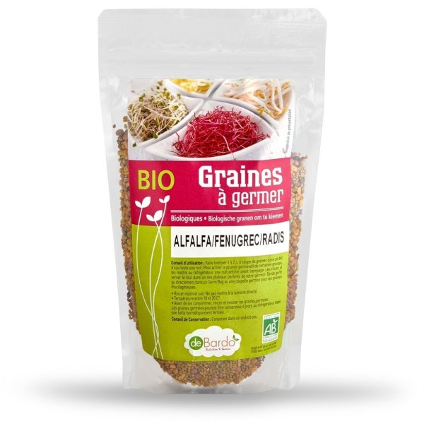 Mélange de graines à germer BIO - Alfalfa, Fenugrec & Radis - 200g - De Bardo