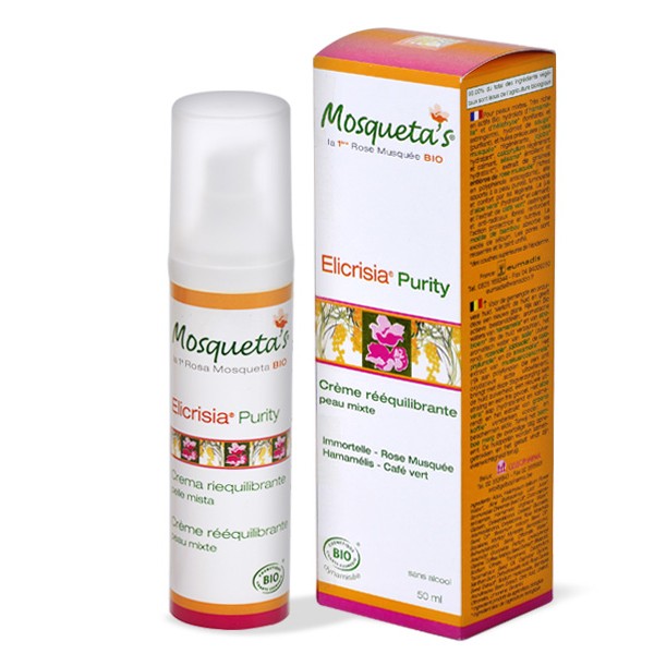 Crème rééquilibrante pour peau mixte, Elicrisia® Purity - 50ml - Mosqueta's