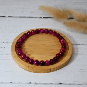 Bracelet en pierre naturelle pour adultes - Œil du Tigre Rose - 19cm - Irréversible Bijoux