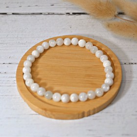 Bracelet en pierre naturelle pour adultes - Pierre de lune - 19cm - Irréversible Bijoux