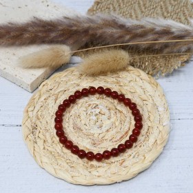 Bracelet en pierre naturelle pour adultes - Cornaline - 19cm - Irréversible Bijoux