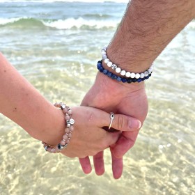 Bracelet en pierre naturelle pour adultes - Sodalite - 19cm - Irréversible Bijoux