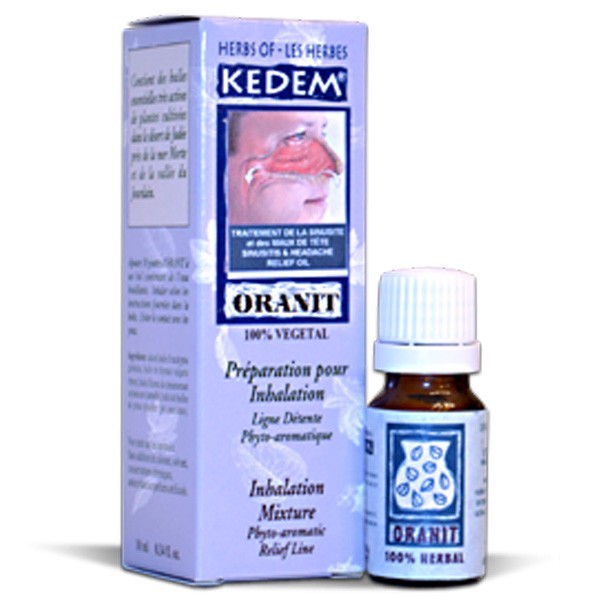Oranit - Préparation pour inhalation - Idéal pour la sinusite - Les Herbes de Kedem - 10ml