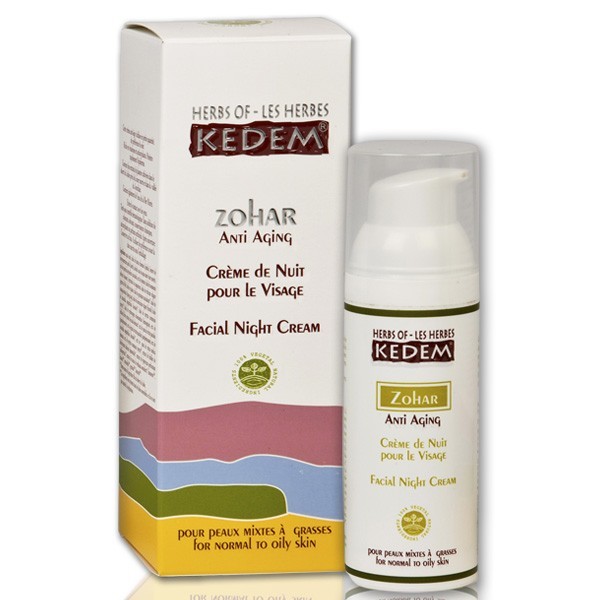 Zohar - Crème de nuit pour peaux mixtes à grasses - Les Herbes de Kedem - 50ml