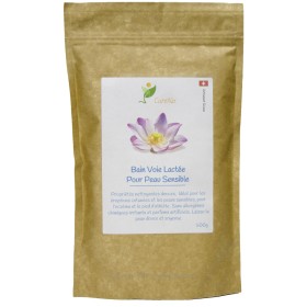 Mélange de bain, Voie Lactée pour peau sensible (à l'argile blanche) - Pot de 150g en verre ou jusqu'à 3kg (recharge) - Curenat