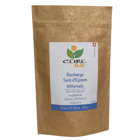 Sel d’Epsom (Sulfate de Magnésium, qualité alimentaire) - Pot de 275g en verre ou jusqu'à 5kg (Recharge) - Curenat