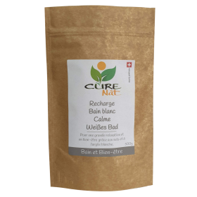 Mélange de bain, Calme (à l'argile blanche) - 275g (verre) ou 500g (recharge) - Curenat
