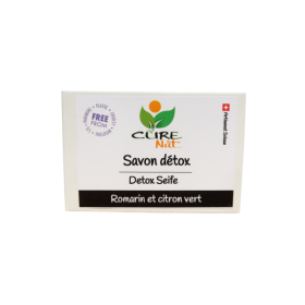 Savon artisanal et 100% naturel Suisse,  Détox au charbon actif - 95g - Curenat