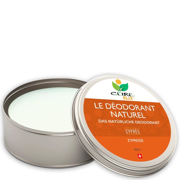 Déodorant crème Suisse & BIO au bicarbonate, Cyprès - 60g - Curenat